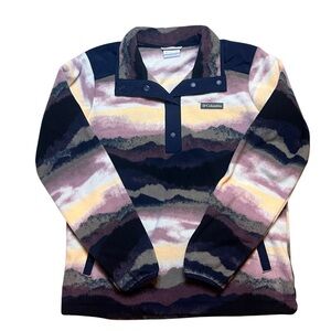 Columbia Women’s Medium Sawyer Rapids Printed Half Snap Fleece With Pockets